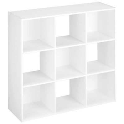 ClosetMaid 9 Cube Wood Stackable Open Bookcase Display Shelf, White (Damaged) - VMInnovations