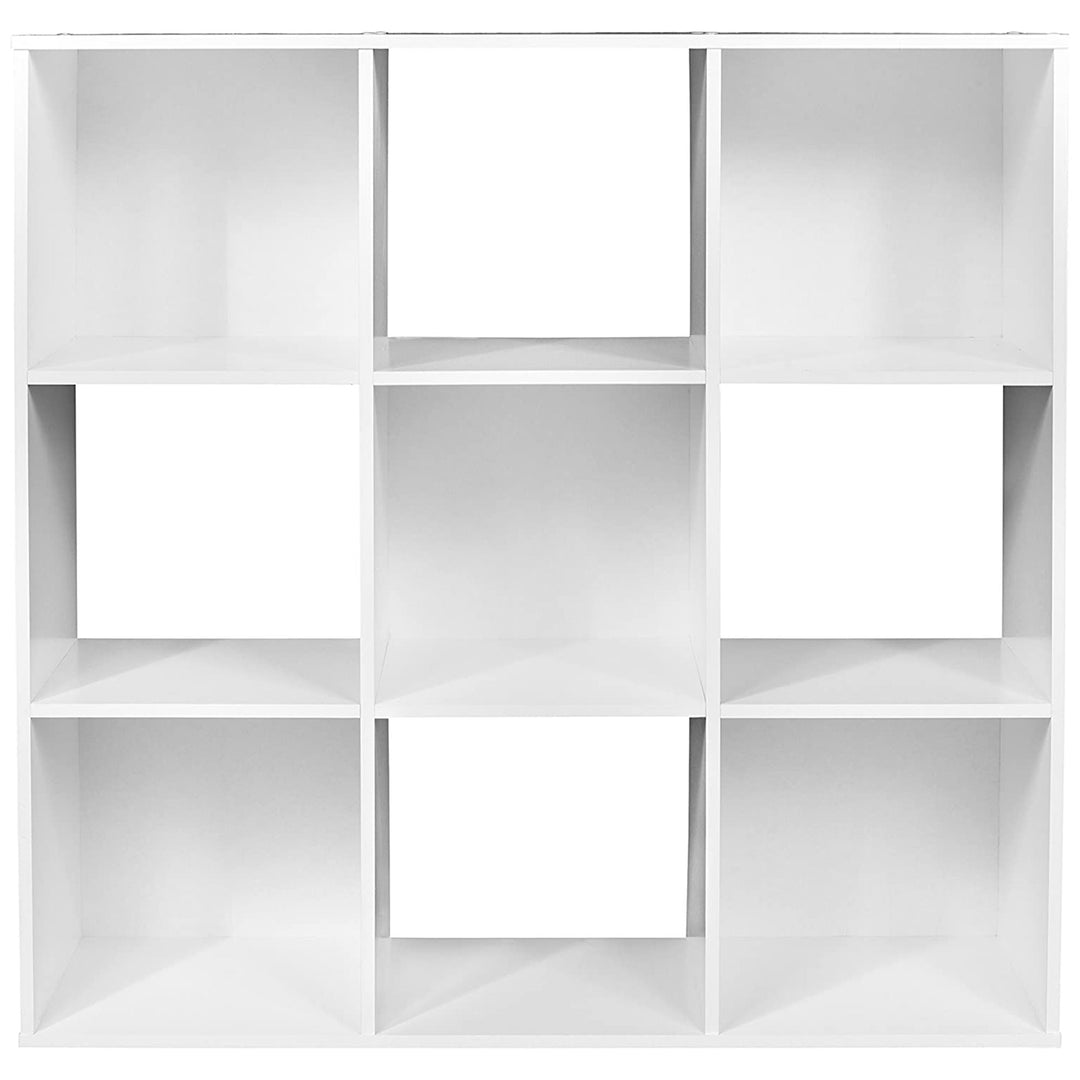 ClosetMaid 9 Cube Wood Stackable Open Bookcase Display Shelf Organizer, White