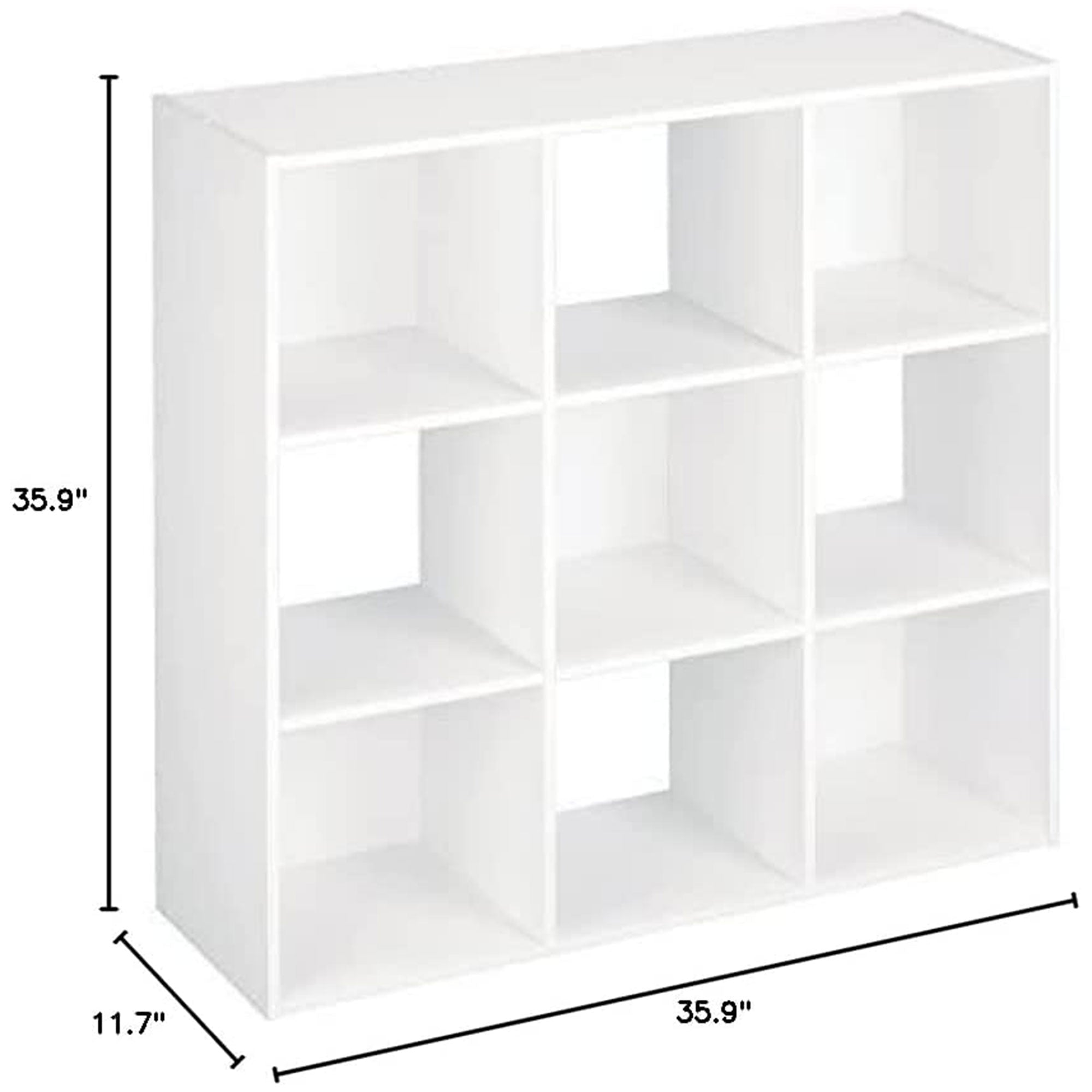 ClosetMaid 9 Cube Wood Stackable Open Bookcase Display Shelf Organizer, White - VMInnovations
