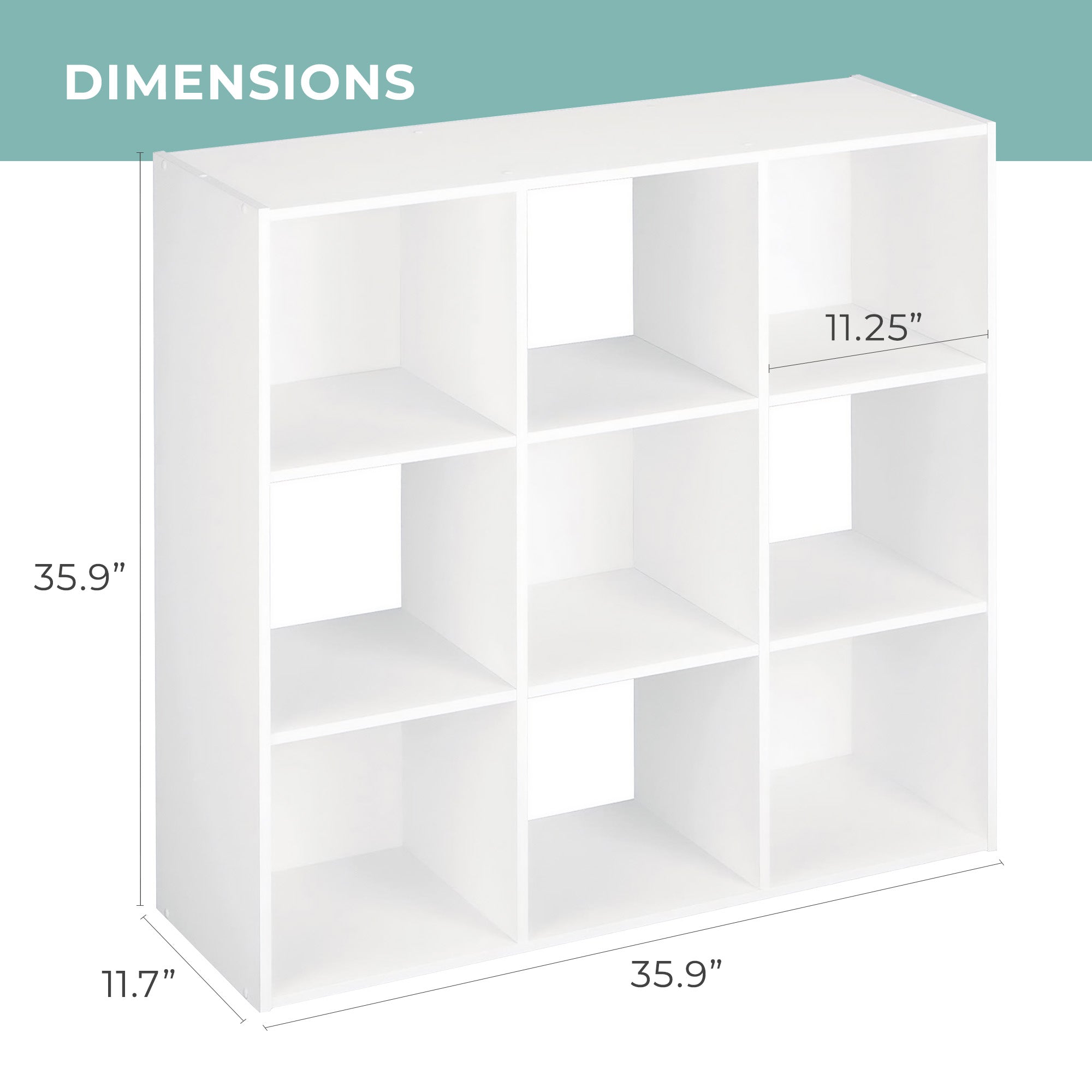 ClosetMaid 9 Cube Wood Stackable Open Bookcase Display Shelf, White (Open Box)