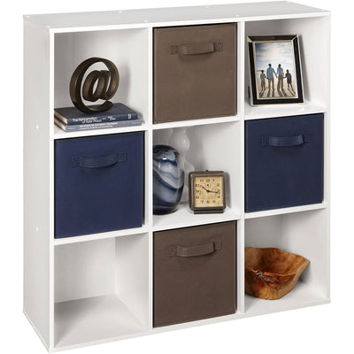 ClosetMaid 9 Cube Wood Stackable Open Bookcase Display Shelf Organizer, White - VMInnovations