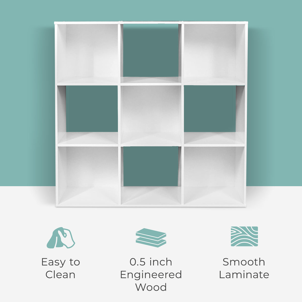 ClosetMaid 9 Cube Wood Stackable Open Bookcase Display Shelf, White (Open Box)