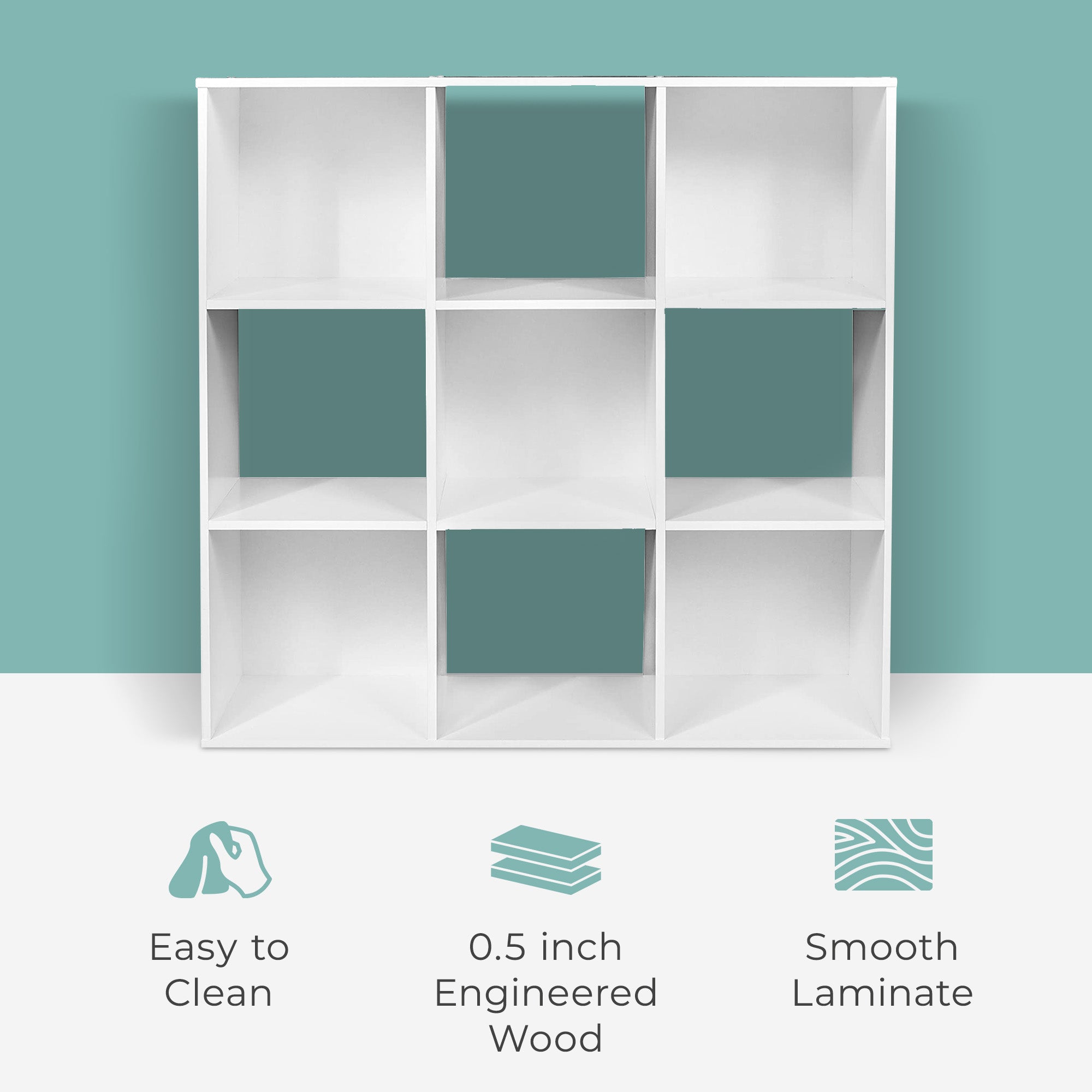 ClosetMaid 9 Cube Wood Stackable Open Bookcase Shelf Organizer, White (Used) - VMInnovations
