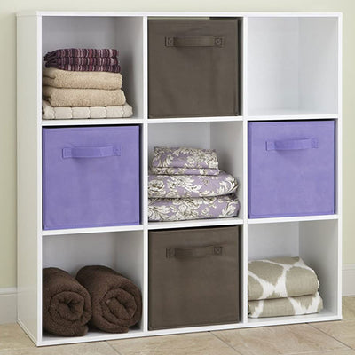 ClosetMaid 9 Cube Wood Stackable Open Bookcase Display Shelf Organizer, White - VMInnovations