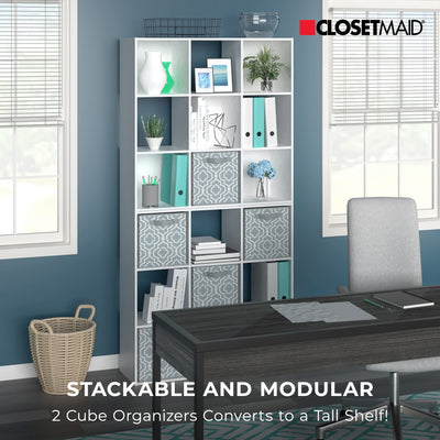 ClosetMaid 9 Cube Wood Stackable Open Bookcase Shelf Organizer, White (Used) - VMInnovations