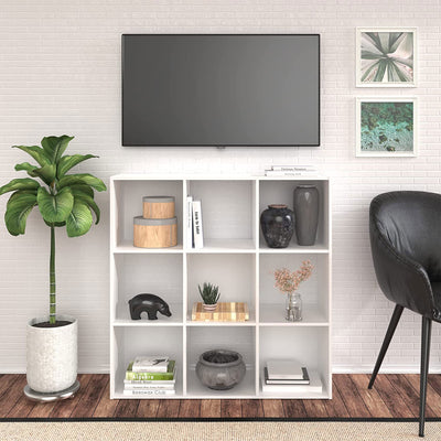 ClosetMaid 9 Cube Wood Stackable Open Bookcase Display Shelf, White (Damaged) - VMInnovations