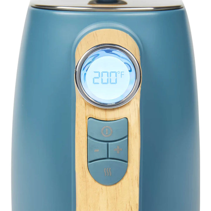 Haden 1.7L Stainless Steel Electric Kettle w/ LED Display, Stone Blue (Used) - VMInnovations
