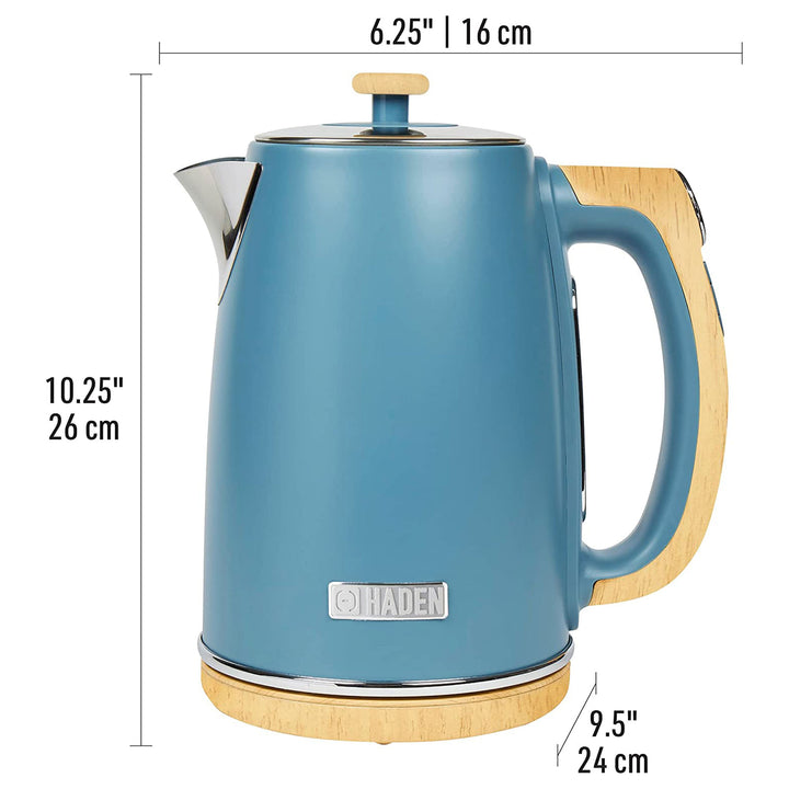 Haden 1.7L Stainless Steel Electric Kettle w/ LED Display, Stone Blue (Used) - VMInnovations