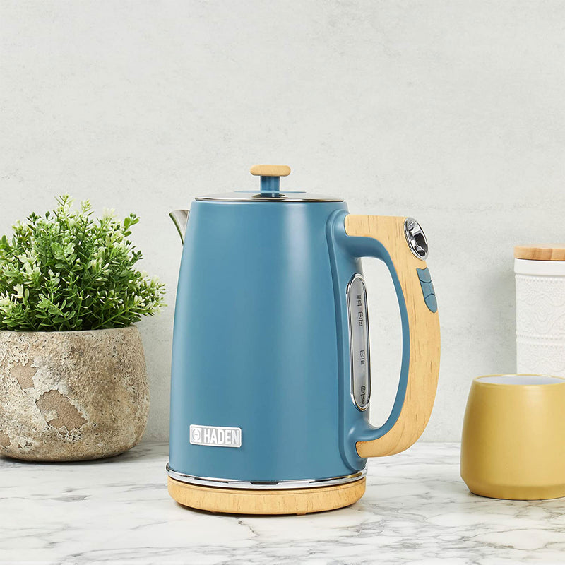 Haden Dorchester 1.7L Stainless Steel Electric Kettle w/ LED Display, Stone Blue