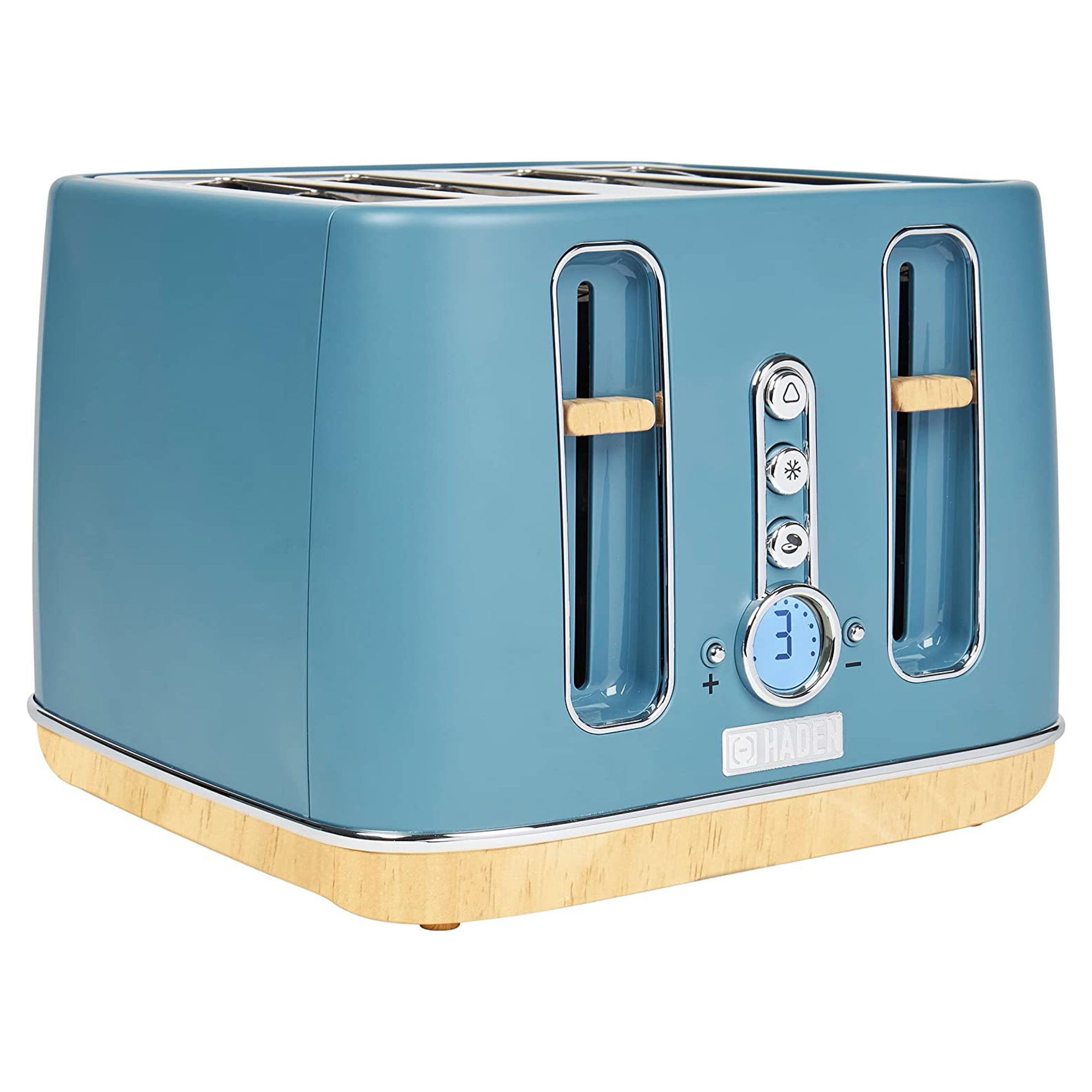 Dorchester 4 Slice Wide Slot Retro Toaster with Control Knob, Stone Blue (Used) - VMInnovations