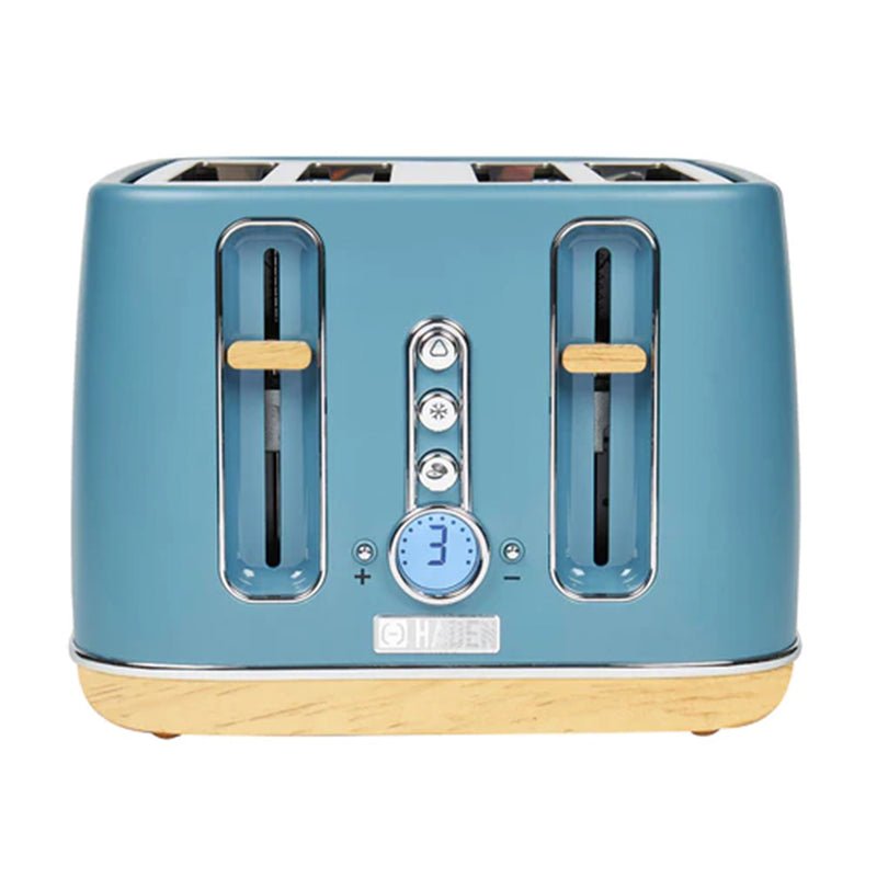 Dorchester 4 Slice Wide Slot Retro Toaster with Control Knob, Stone Blue (Used)