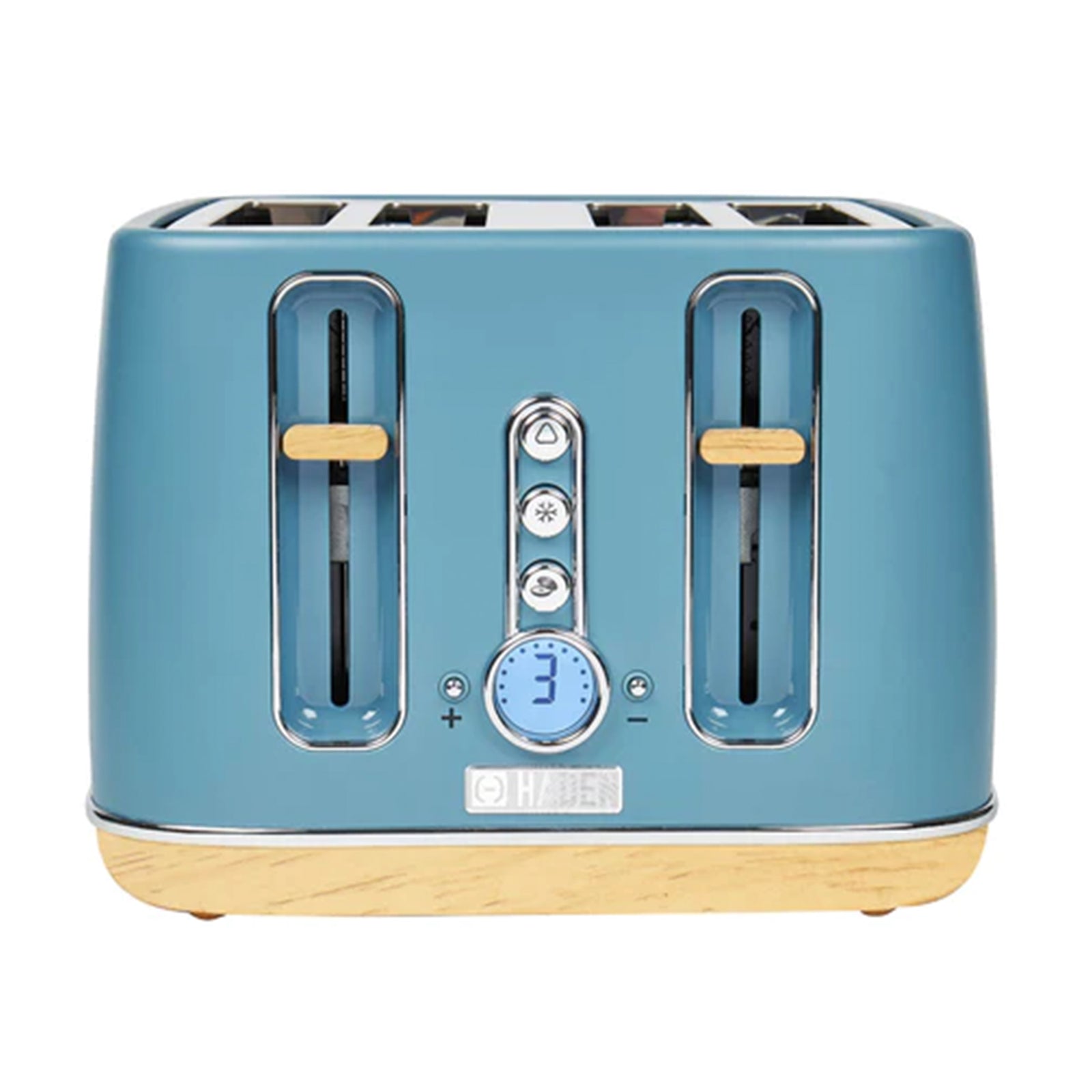 Dorchester 4 Slice Wide Slot Retro Toaster with Control Knob, Stone Blue (Used) - VMInnovations