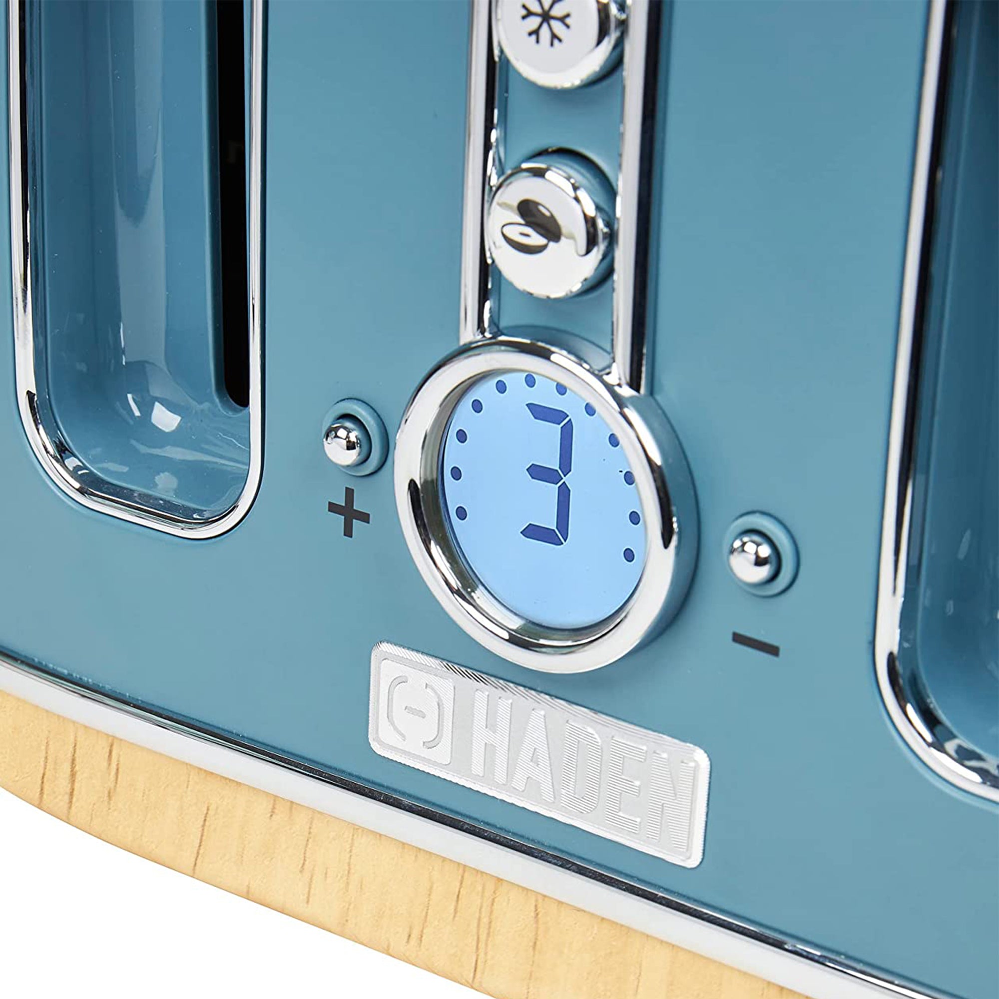 Dorchester 4 Slice Wide Slot Retro Toaster with Control Knob, Stone Blue (Used)