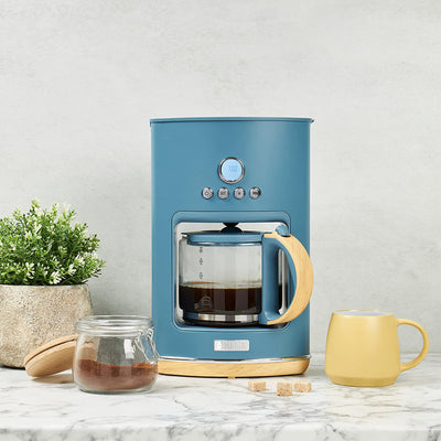 Haden Dorchester 10 Cup Coffee Maker Machine & LCD Display Stone Blue (Used)