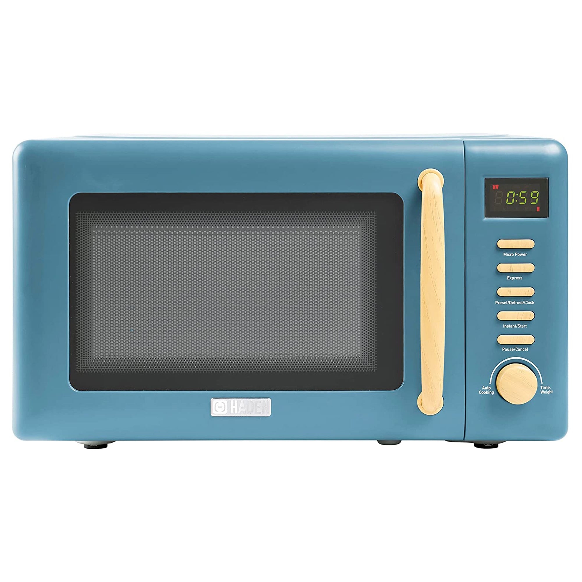 Haden Dorchester 0.7 Cu Ft Compact Countertop Microwave, Stone Blue - VMInnovations