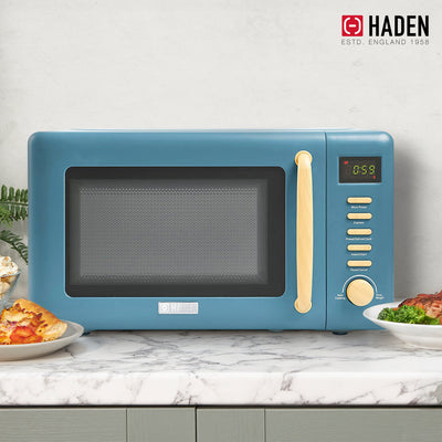 Haden Dorchester 0.7 Cu Ft Compact Countertop Microwave, Stone Blue