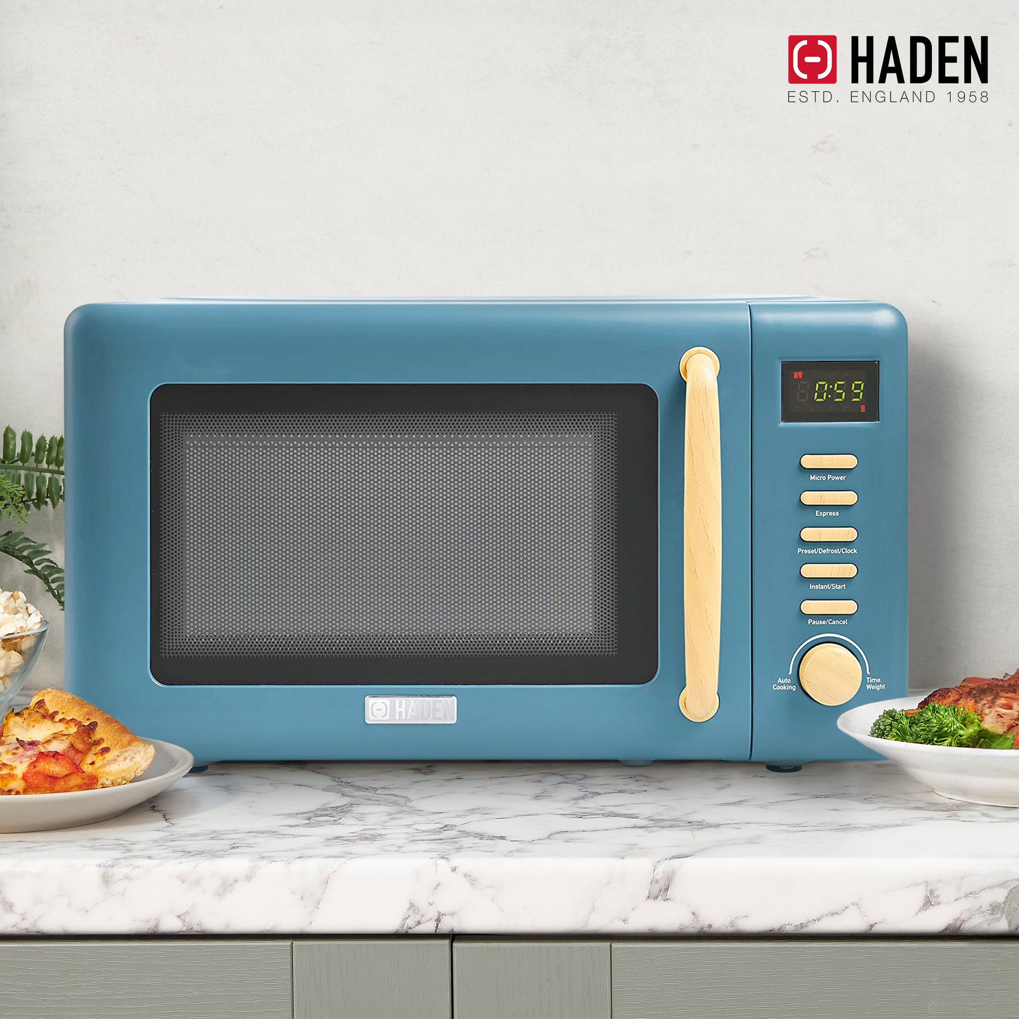 Haden Dorchester 700W Over the Range Home Kitchen Microwave, Stone Blue (Used) - VMInnovations