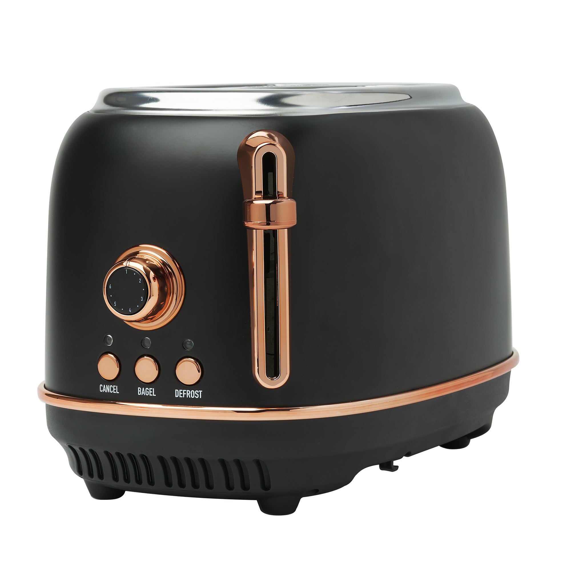 Haden Heritage 2 Slice Wide Slot Stainless Steel Toaster, Black/Copper(Open Box)