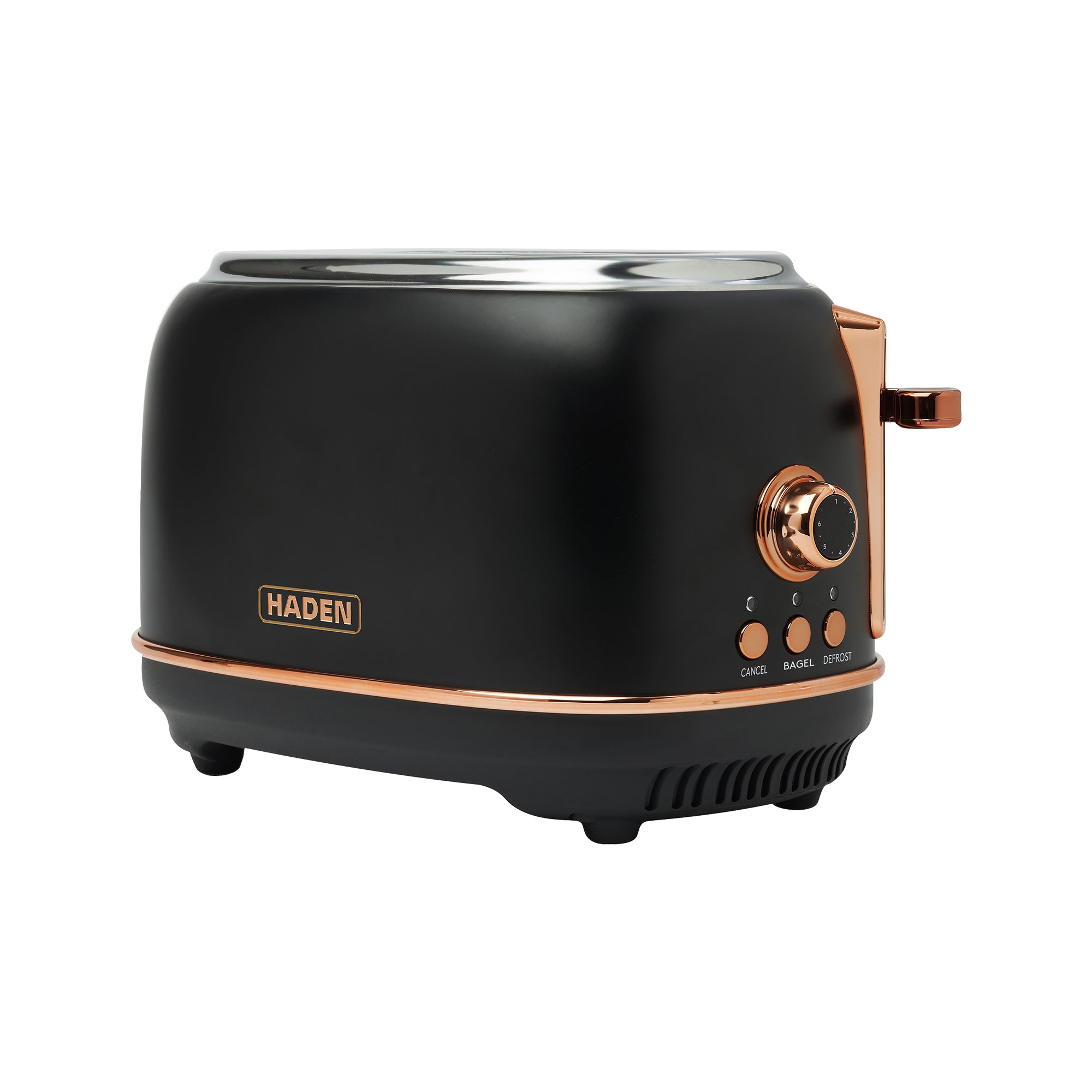 Haden Heritage 2 Slice Wide Slot Stainless Steel Toaster, Black/Copper(Open Box)