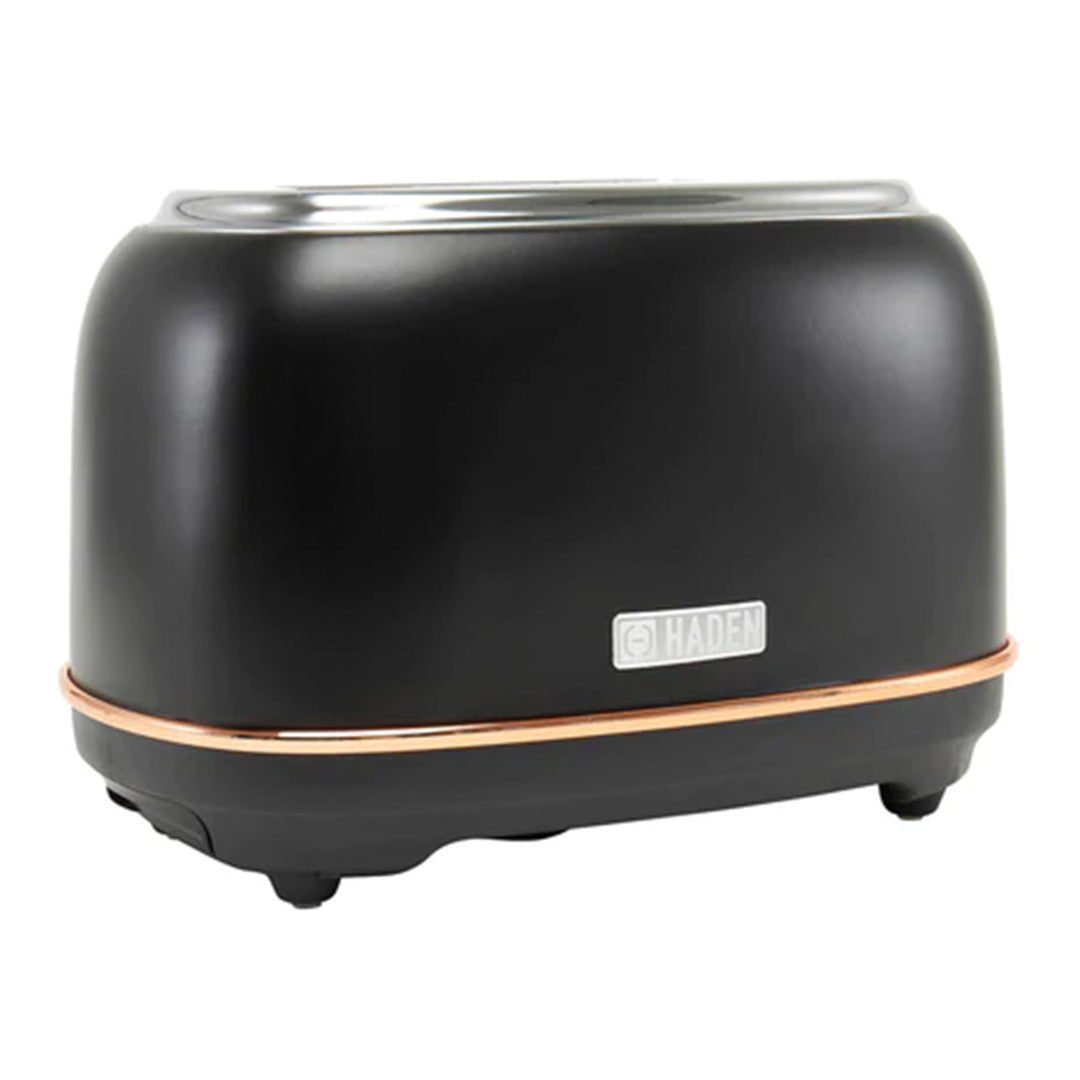 Haden Heritage 2 Slice Wide Slot Stainless Steel Toaster, Black & Copper