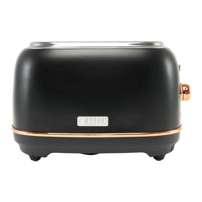 Haden Heritage 2 Slice Wide Slot Toaster with Removable Crumb Tray, Black/Copper