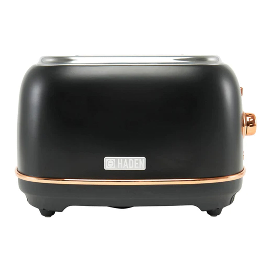 Haden Heritage 2 Slice Wide Slot Stainless Steel Toaster, Black & Copper