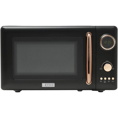 Haden 0.7 Cu Ft Compact Countertop Microwave, 700 Watts, Black & Copper - VMInnovations
