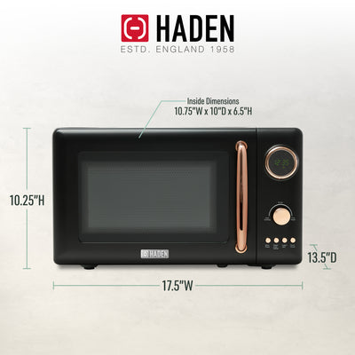 Heritage Vintage 700W Countertop Home Microwave Oven, Black/Copper (Used) - VMInnovations