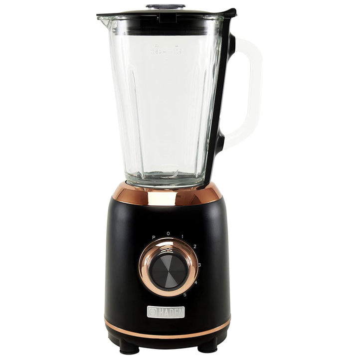 Haden Heritage Retro 56 Oz 5 Speed Blender w/ Glass Jar, Black/Copper (Open Box)