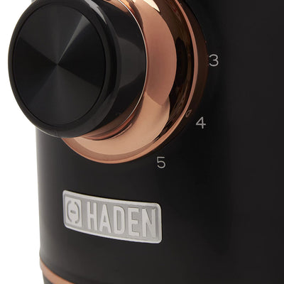 Haden Heritage Retro 56 Oz 5 Speed Blender w/ Glass Jar, Black/Copper (Open Box)
