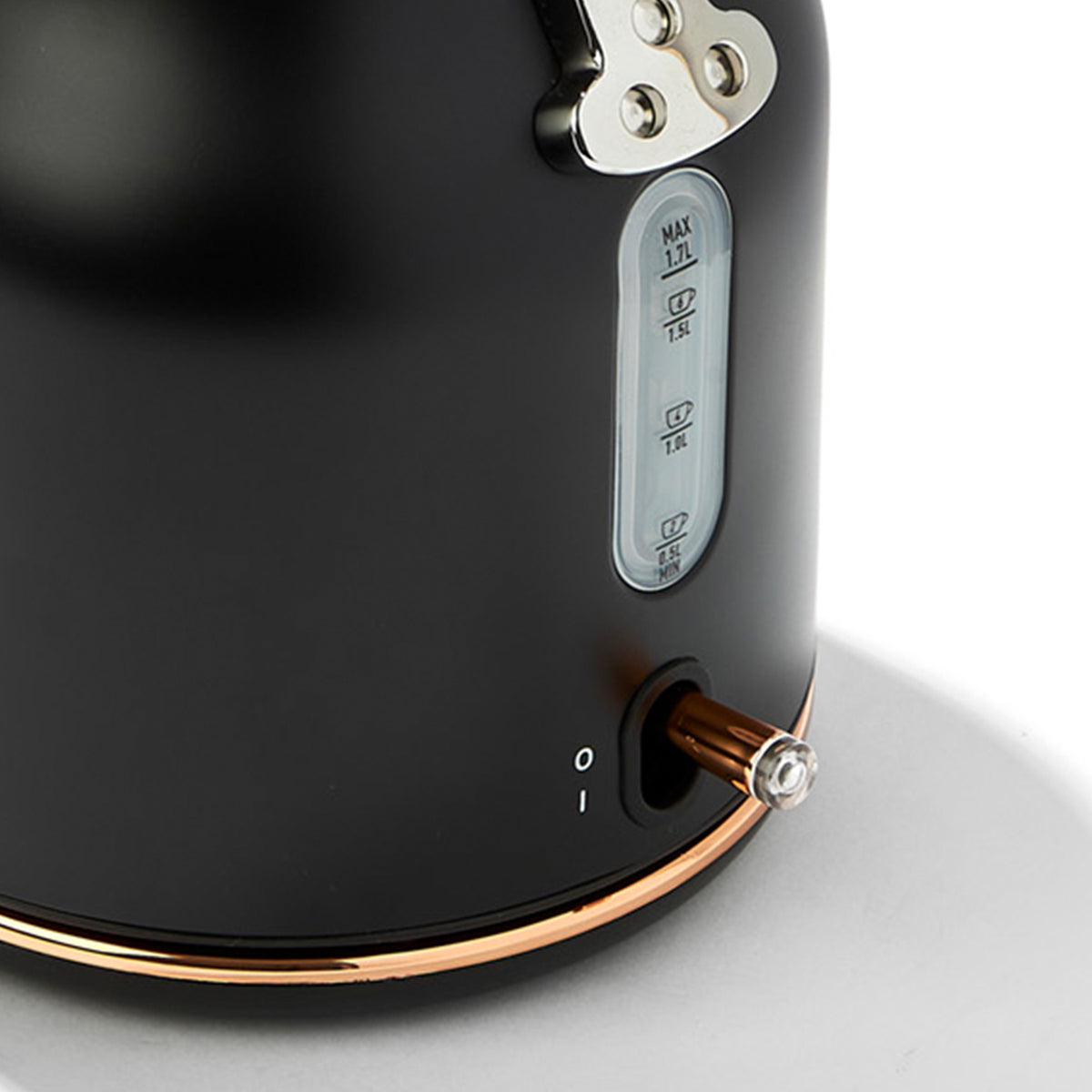 Haden 1.7 Liter Electric Water Kettle w/ 360-Degree Base, Black/Copper(Open Box)
