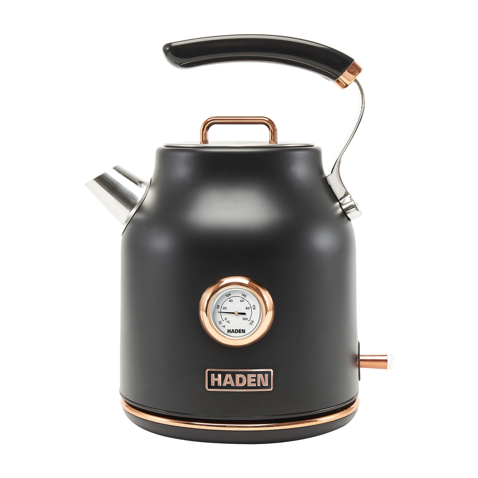 Haden 1.7 Liter Electric Water Kettle w/ 360-Degree Base, Black/Copper(Open Box) - VMInnovations