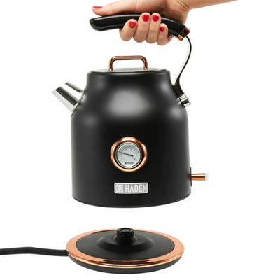 Haden Dorset 1.7 Liter Electric Water Kettle w/ 360-Degree Base, Black & Copper