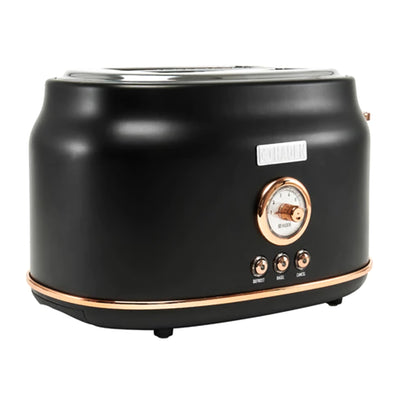 Haden Dorset 2 Slice Wide Slot Stainless Steel Toaster, Black/Copper (Open Box) - VMInnovations