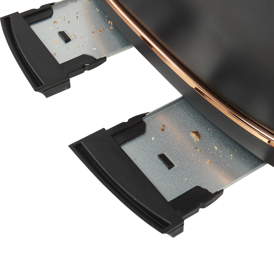 Haden Dorset 4 Slice Wide Slot Stainless Steel Toaster, Black & Copper - VMInnovations