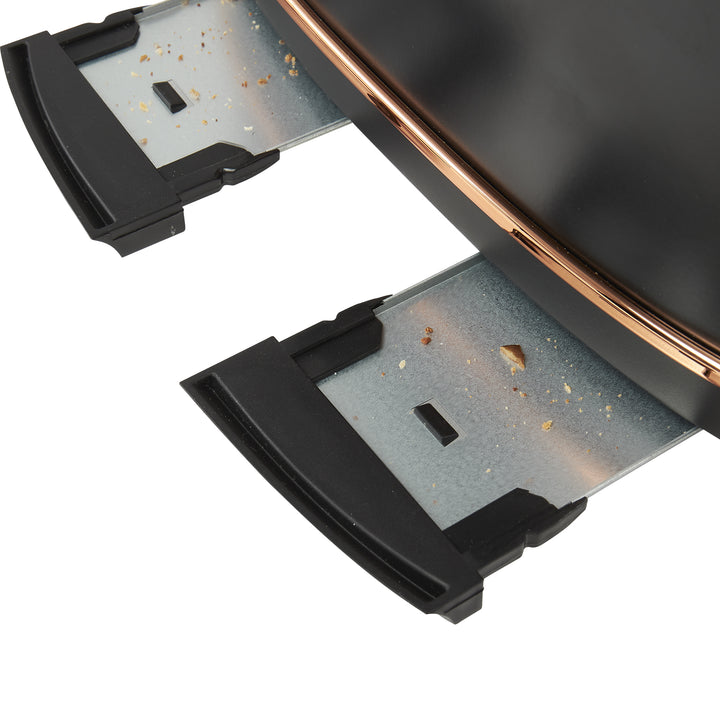 Haden Dorset 4 Slice Wide Slot Stainless Steel Toaster, Black & Copper - VMInnovations