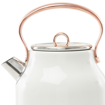 Haden 1.7 Liter Stainless Steel Electric Water Kettle, Ivory & Copper(Open Box)