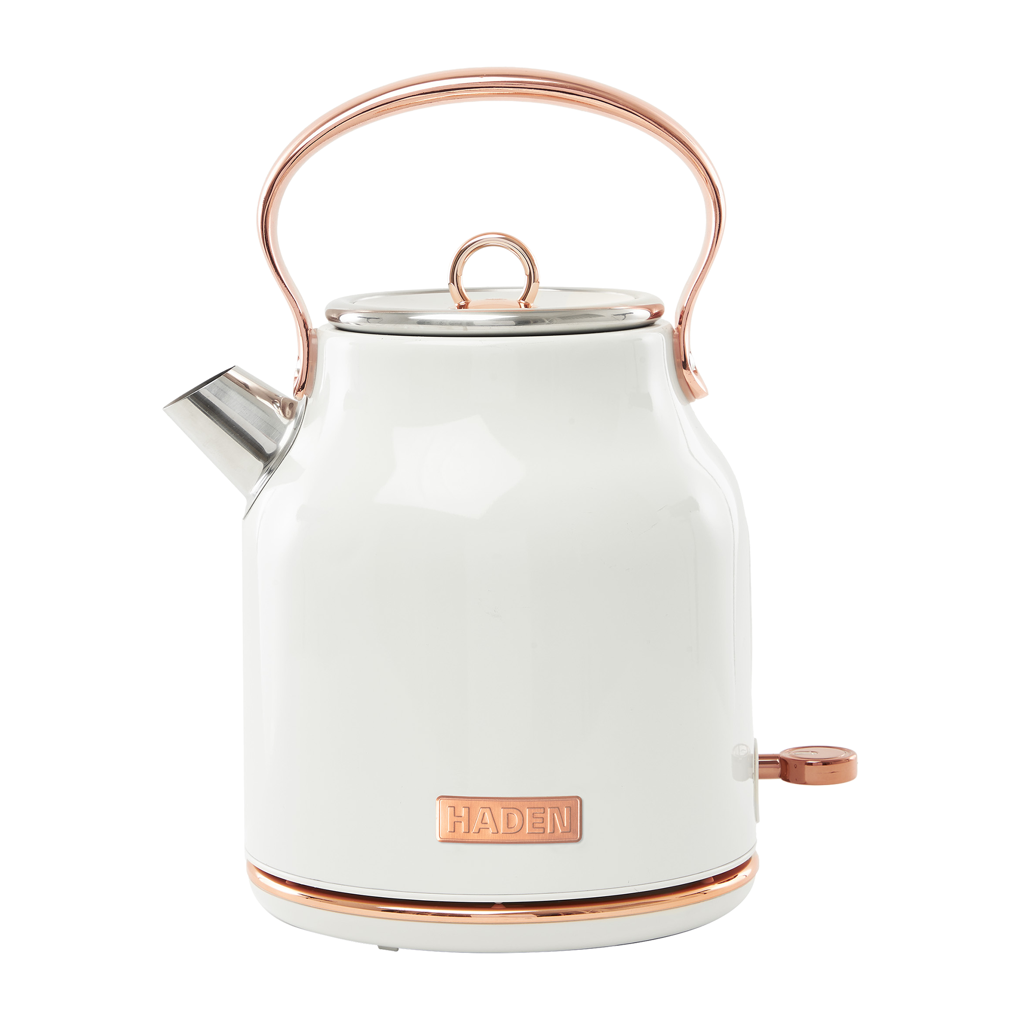 Haden 1.7 Liter Stainless Steel Electric Water Kettle, Ivory & Copper(Open Box)