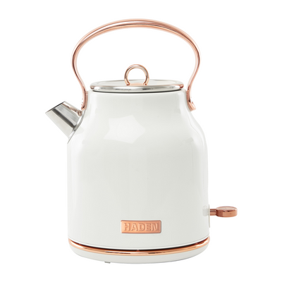 Haden 1.7 Liter Stainless Steel Electric Water Kettle, Ivory & Copper(Open Box)