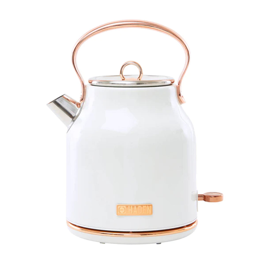 Haden 1.7 Liter Stainless Steel Electric Water Kettle, Ivory & Copper(Open Box)