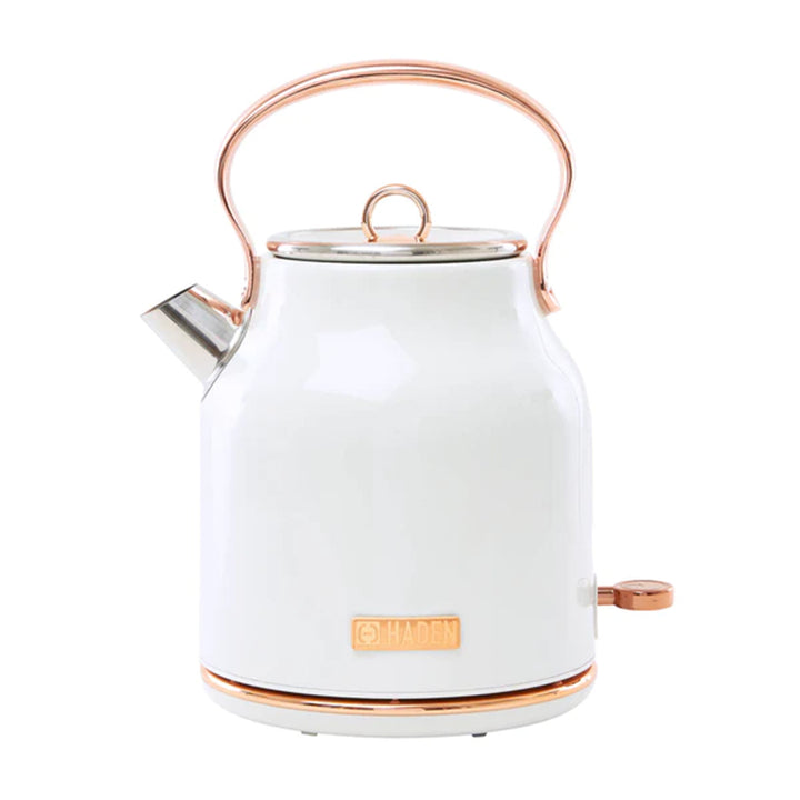 Haden 1.7 Liter Stainless Steel Electric Water Kettle, Ivory & Copper(Open Box)
