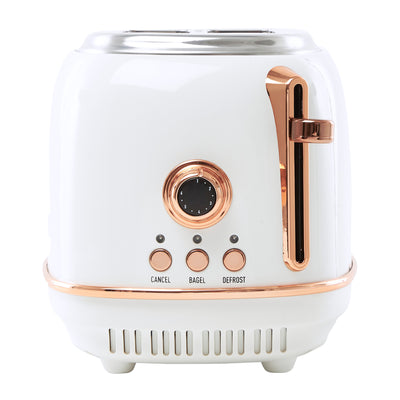 Haden Heritage 2 Slice Toaster with Removable Crumb Tray, Ivory/Copper(Open Box)