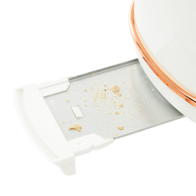 Haden Heritage 2 Slice Toaster with Removable Crumb Tray, Ivory/Copper(Open Box)