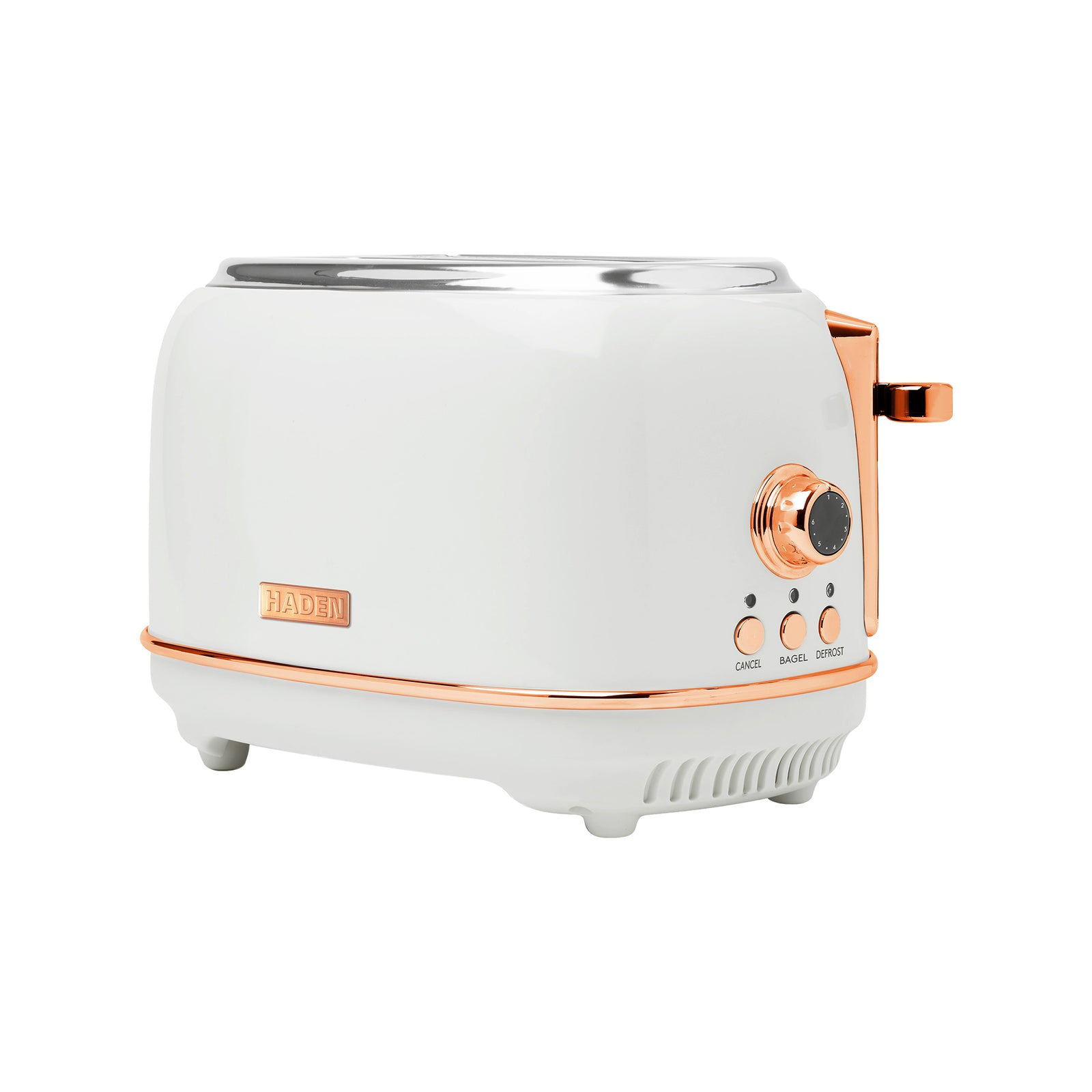 Haden Heritage 2 Slice Toaster with Removable Crumb Tray, Ivory/Copper(Open Box) - VMInnovations
