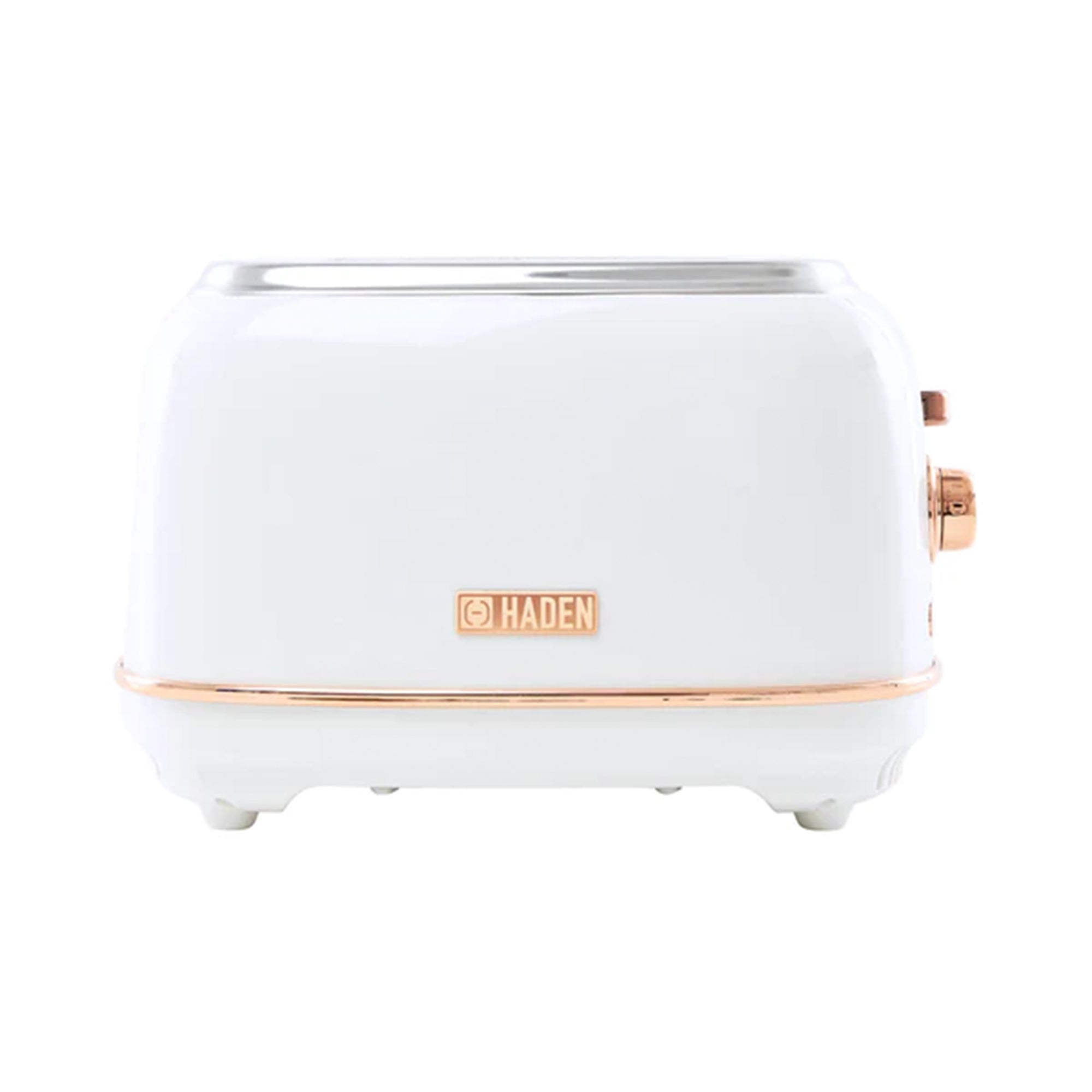 Haden 2 Slice Wide Slot Toaster w/Removable Crumb Tray, Ivory/Copper (Used) - VMInnovations