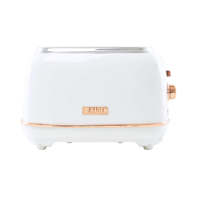 Haden Heritage 2 Slice Wide Slot Stainless Steel Toaster, Ivory & Copper