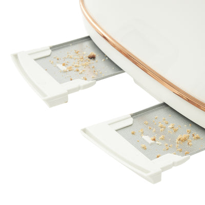 Haden Heritage 4 Slice Wide Slot Toaster w/Crumb Tray, Ivory/Copper (Open Box)