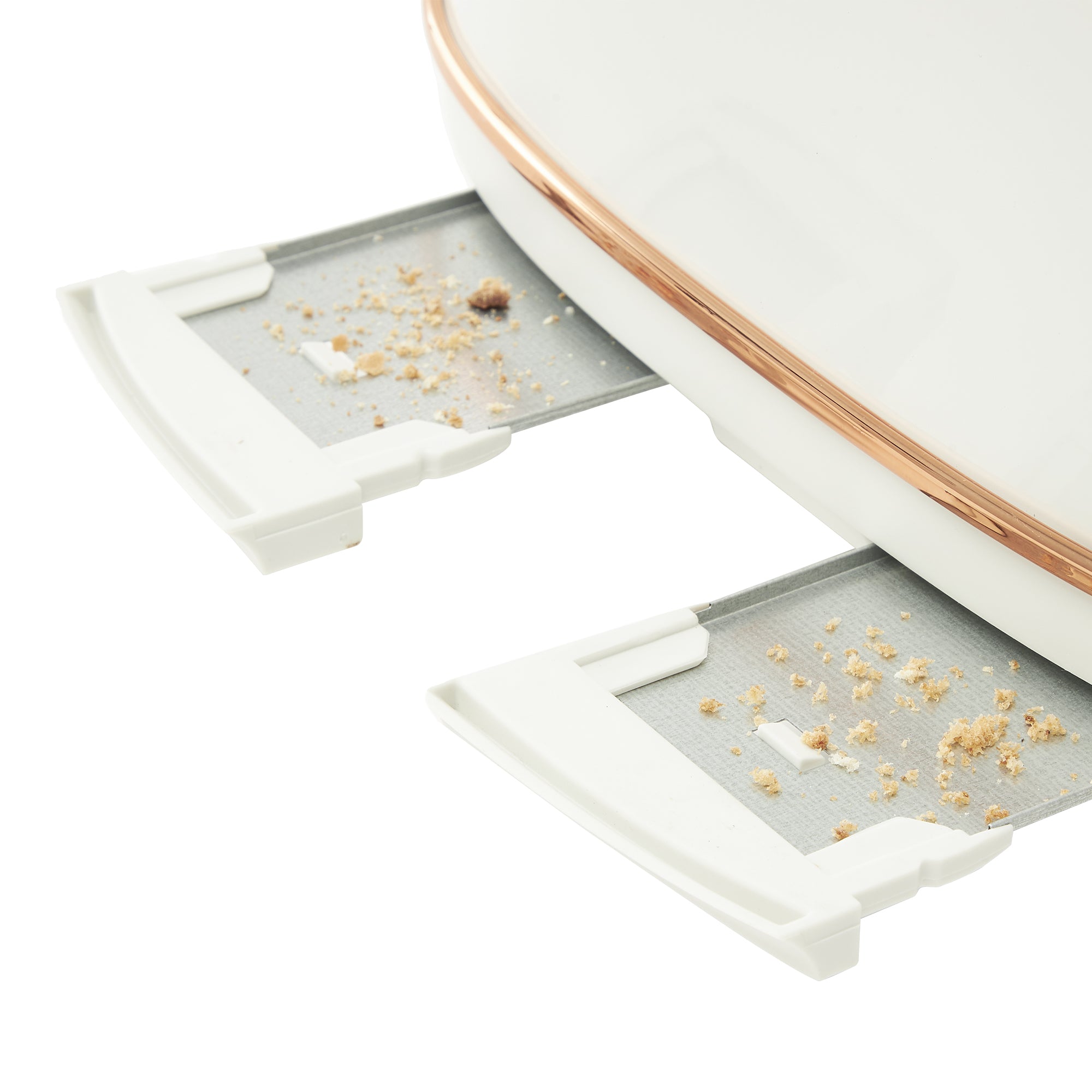 Haden Heritage 4 Slice Wide Slot Toaster w/Crumb Tray, Ivory/Copper (Open Box) - VMInnovations