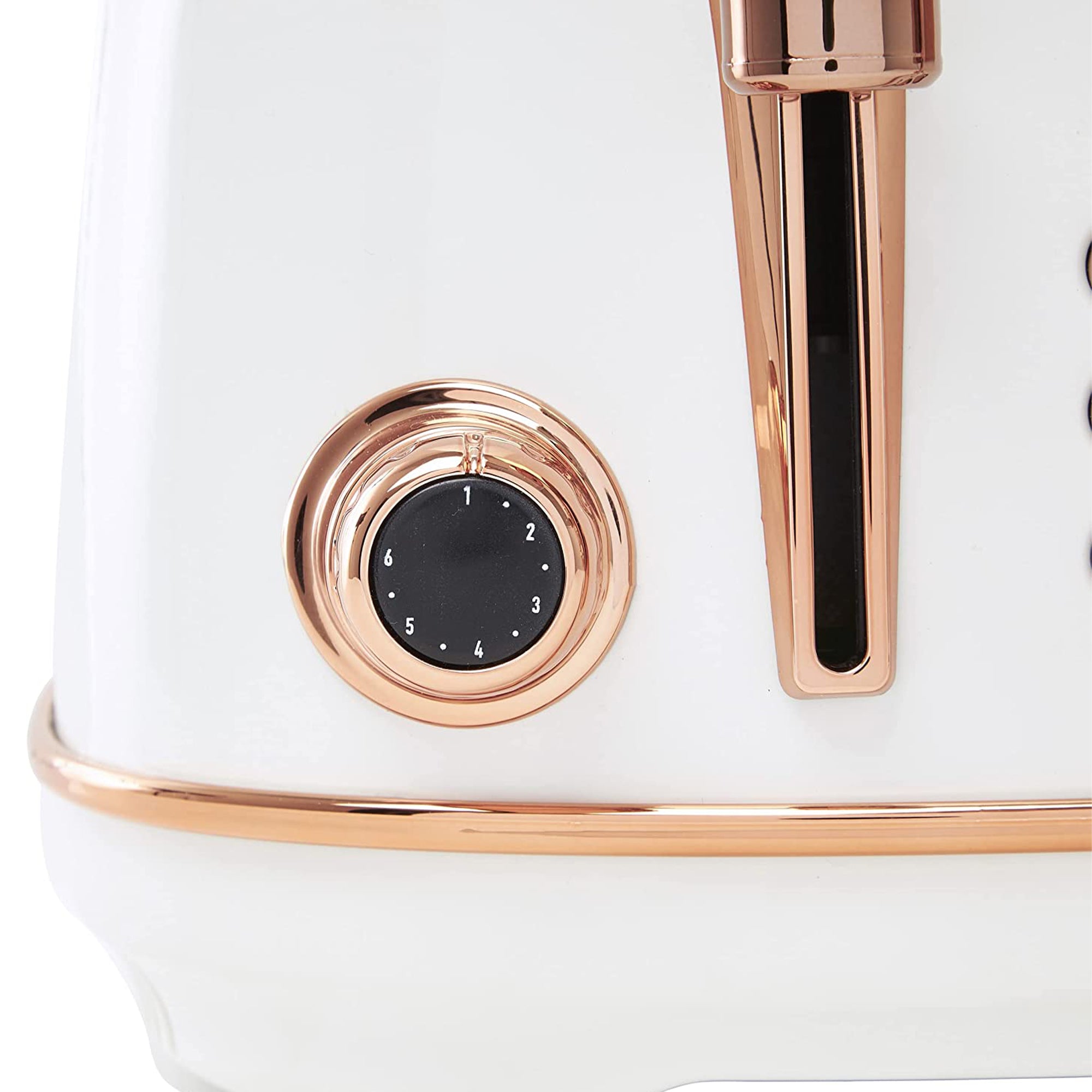 Haden 4 Slice Wide Slot Toaster w/Removable Crumb Tray, Ivory/Copper (Used) - VMInnovations