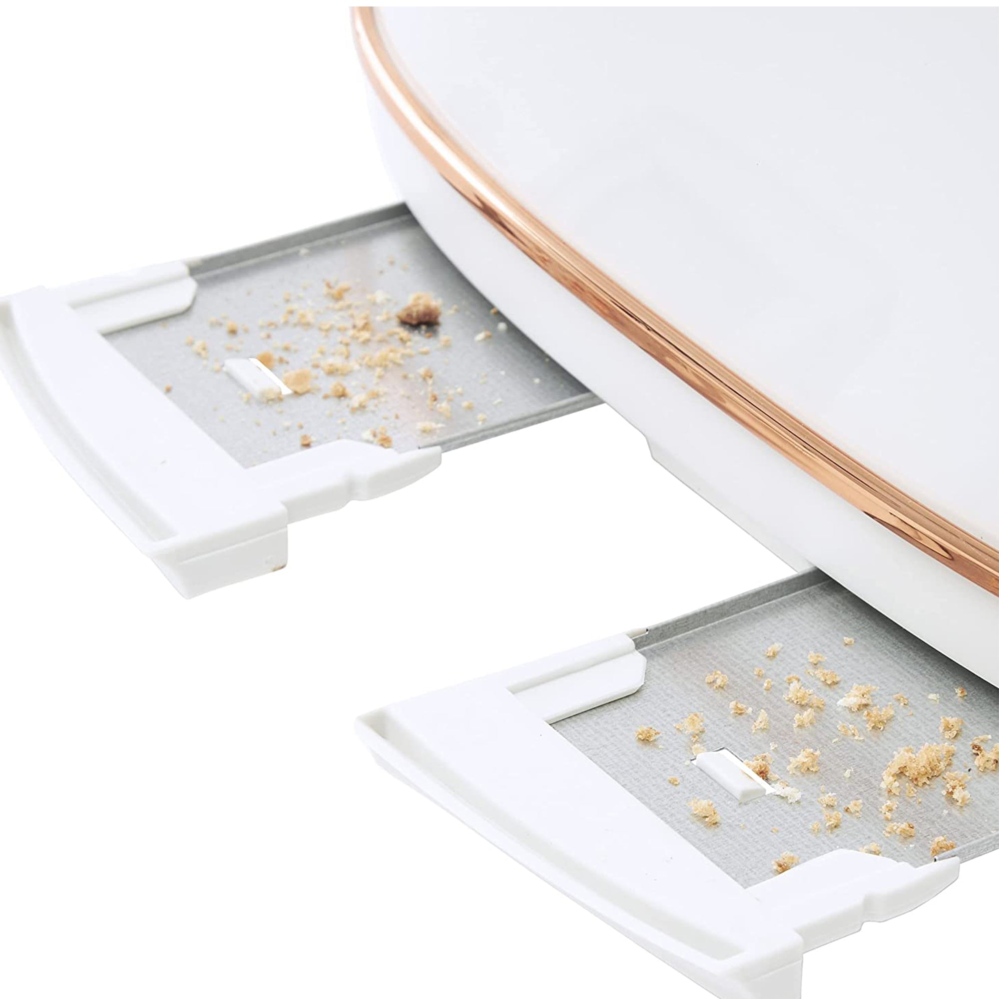 Haden 4 Slice Wide Slot Toaster w/Removable Crumb Tray, Ivory/Copper (Used) - VMInnovations